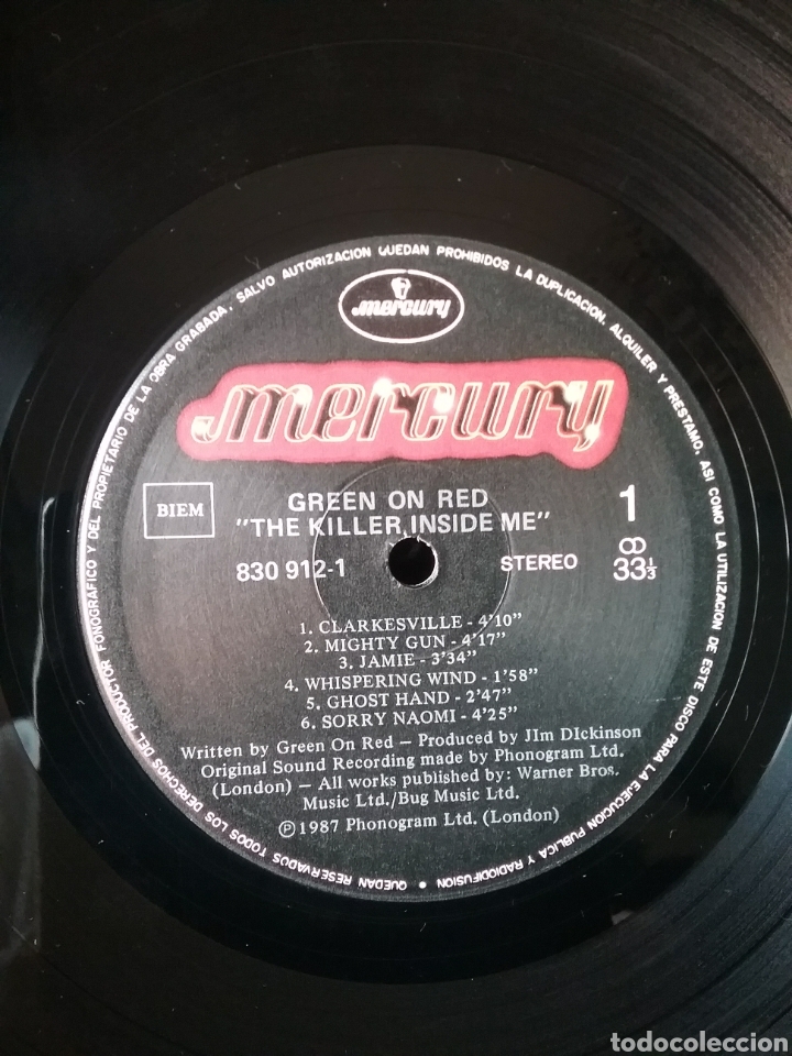 Discos de vinilo: GREEN ON RED 1987 Mercury Phonogram Polygram Spain - Foto 3