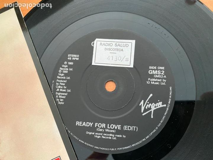 Discos de vinilo: GARY MOORE (READY FOR LOVE) SINGLE 1989 (EPI23) - Foto 2