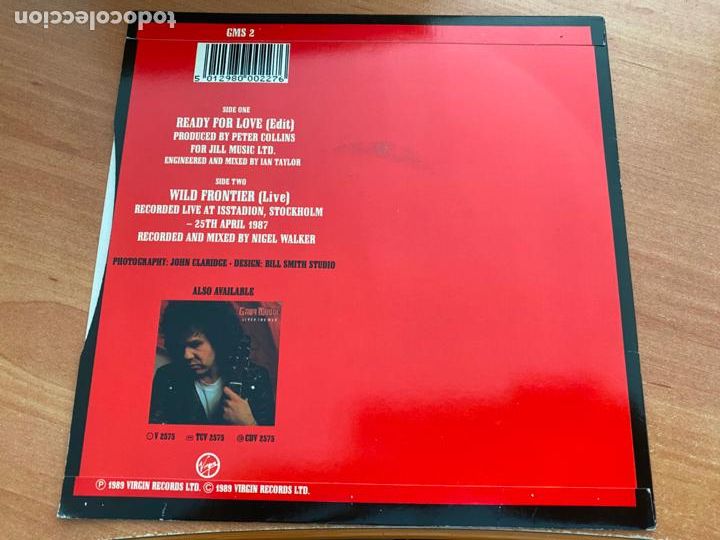 Discos de vinilo: GARY MOORE (READY FOR LOVE) SINGLE 1989 (EPI23) - Foto 3