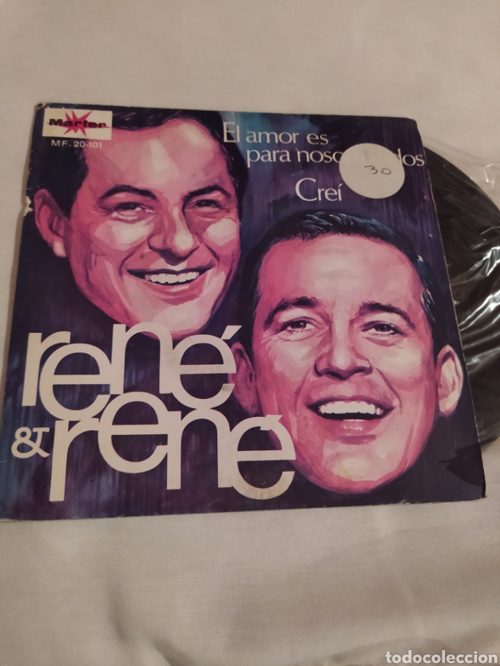 Discos de vinilo: REN&Eacute; & REN&Eacute; SINGLE ( VINILO) EL AMOR ES PARA NOSOSTROS DOS- CREI