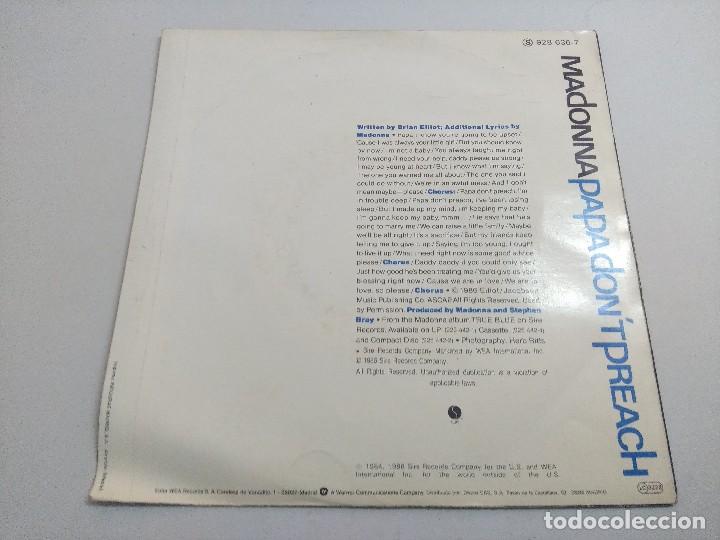 Discos de vinilo: MADONNA/PAPA DONT PREACH/SINGLE. - Foto 3