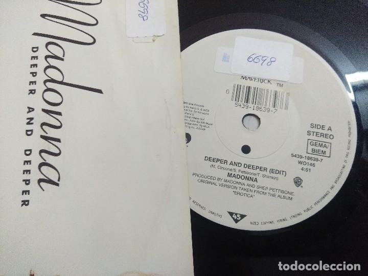 Discos de vinilo: MADONNA/DEEPER AND DEEPER/SINGLE. - Foto 2