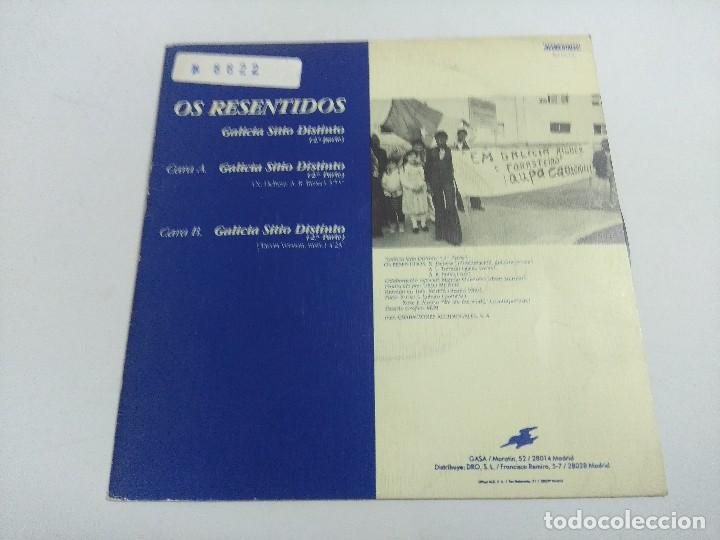 Discos de vinilo: OS RESENTIDOS/GALICIA SITIO DISTINTO/SINGLE. - Foto 2