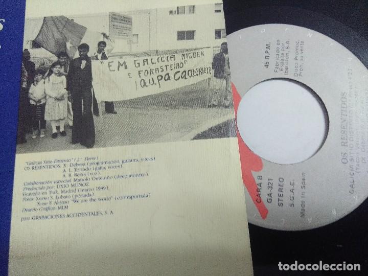 Discos de vinilo: OS RESENTIDOS/GALICIA SITIO DISTINTO/SINGLE. - Foto 3