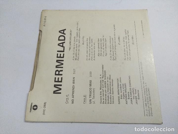 Discos de vinilo: MERMELADA/NO APRENDI BIEN/SINGLE. - Foto 2