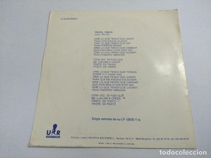 Discos de vinilo: MERMELADA/TRISTE TRISTE/SINGLE. - Foto 3