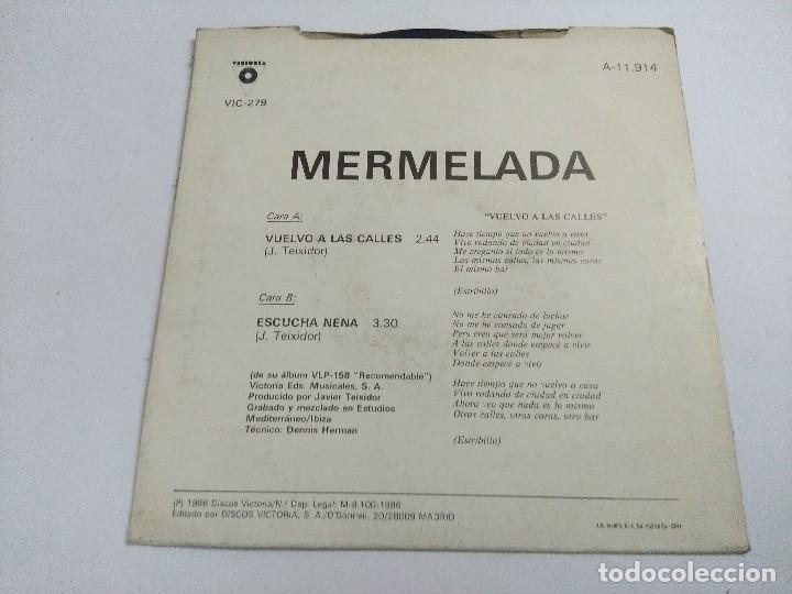 Discos de vinilo: MERMELADA/VUELVO A LAS CALLES/SINGLE. - Foto 3