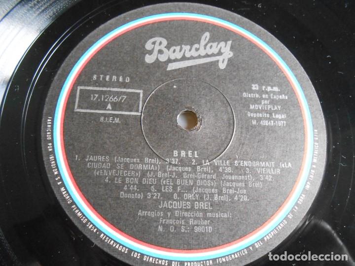 Discos de vinilo: JACQUES BREL - BREL - , LP, JAURES + 11, A&Ntilde;O 1977 - Foto 5