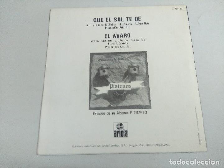 Discos de vinilo: PISTONES/QUE EL SOL TE DE/SINGLE PROMOCIONAL. - Foto 3