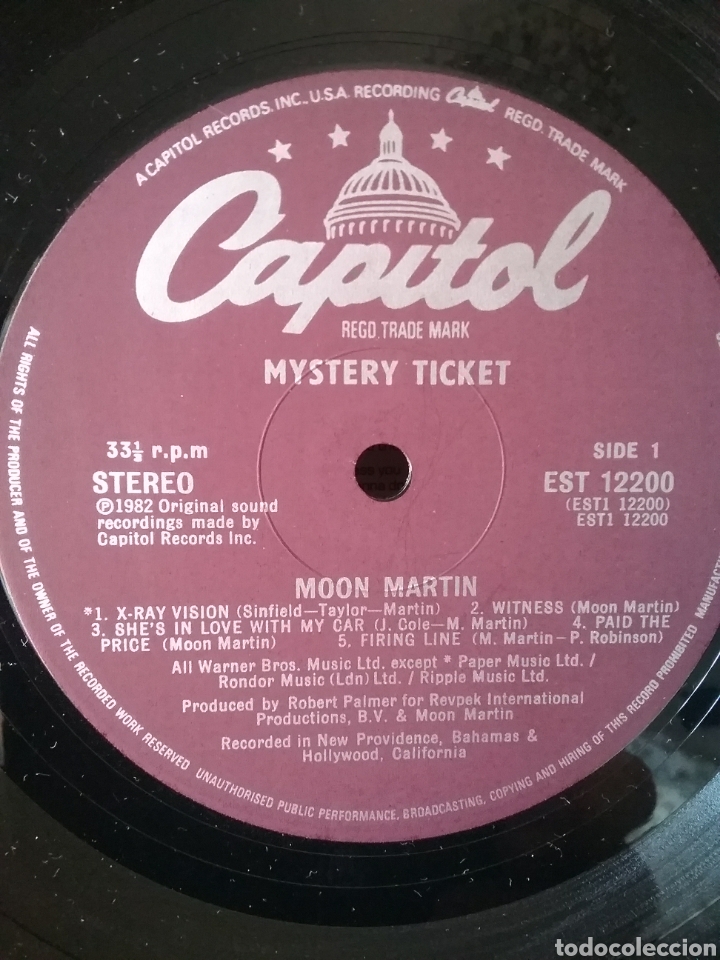 Discos de vinilo: MOON MARTIN 1982 Capitol Records - Foto 4
