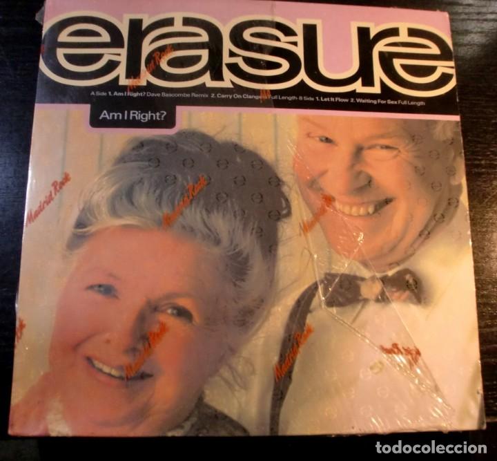 Discos de vinilo: ERASURE - AM I RIGHT ? MAXI SINGLE SPAIN 1991 - Foto 1