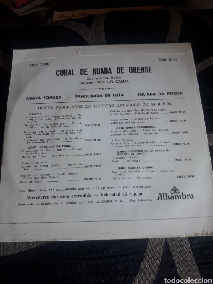 Discos de vinilo: Antiguo vinilo, Coral de Ruada de Orense, - Foto 2