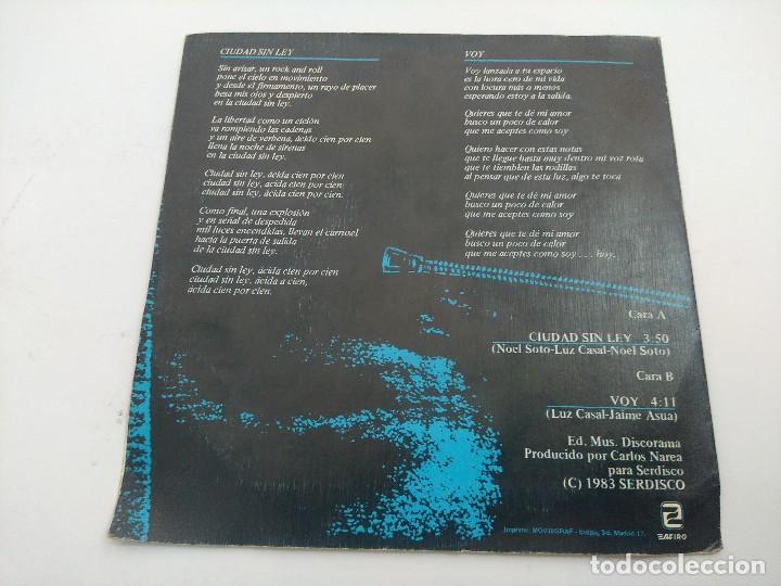 Discos de vinilo: LUZ/CIUDAD SIN LEY/SINGLE PROMOCIONAL. - Foto 3
