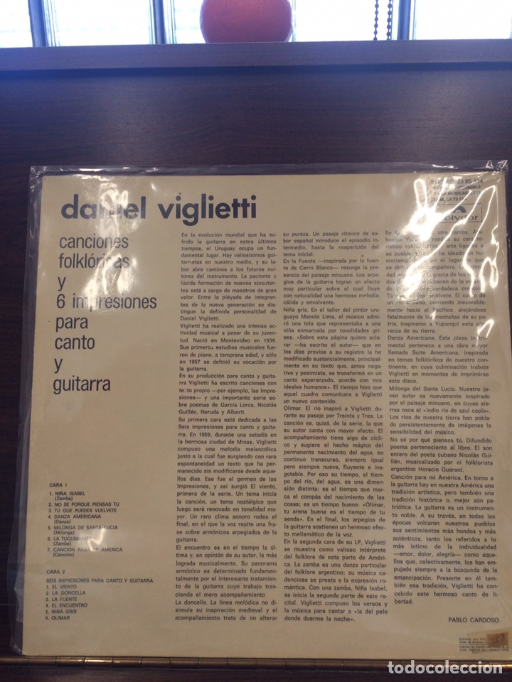 Discos de vinilo: DANIEL VIGLIETTI. Canciones Folkl&oacute;ricas. - Foto 2