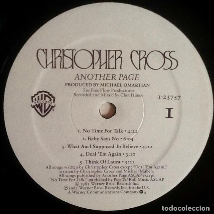 Discos de vinilo: CHRISTOPHER CROSS : ANOTHER PAGE [WARNER - USA 1983] LP - Foto 4