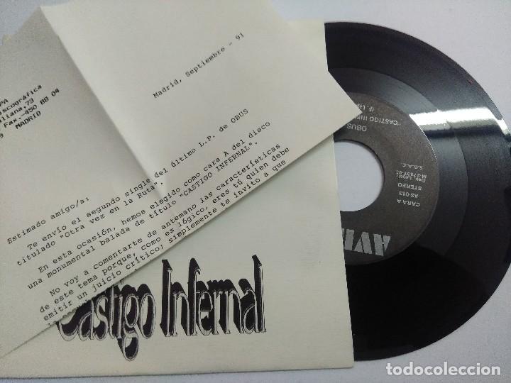 Discos de vinilo: OBUS/CASTIGO INFERNAL/SINGLE + HOJA PROMO. - Foto 2