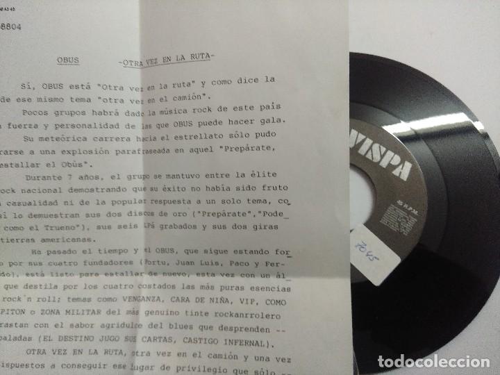 Discos de vinilo: OBUS/VENGANZA/SINGLE + HOJA PROMO. - Foto 2