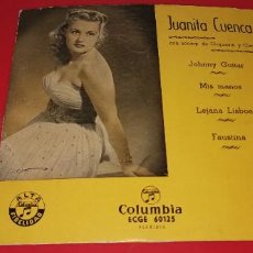 Discos de vinilo: JUANITA CUENCA JOHNNY GUITAR/MIS MANOS/LEJANA LISBOA/FAUSTINA 7” EP COLUMBIA. Lote 253410195