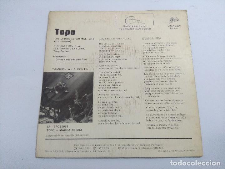 Discos de vinilo: TOP&Ograve;/LOS CHICOS ESTAN MAL/SINGLE. - Foto 3
