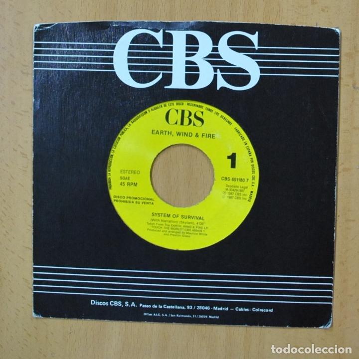 Discos de vinilo: EARTH WIND FIRE - SYSTEM OF SURVIVAL - SINGLE - Foto 1