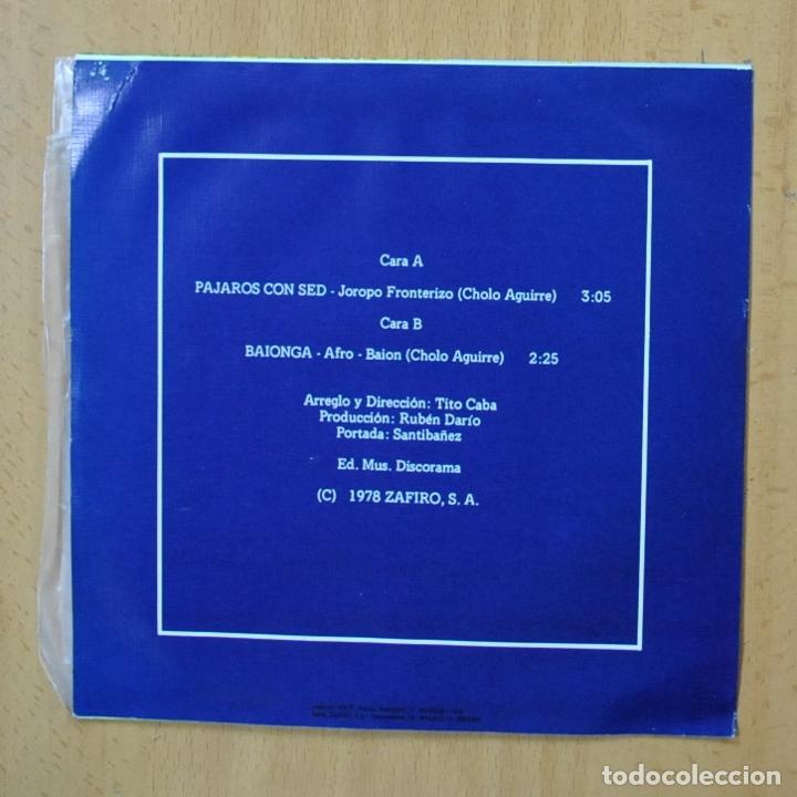 Discos de vinilo: CHOLO AGUIRRE - PAJAROS CON SED - SINGLE - Foto 2