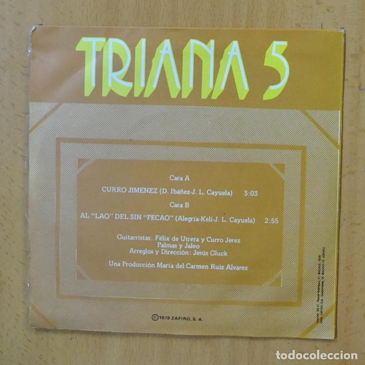 Discos de vinilo: TRIANA 5 - CURRO JIMENEZ - SINGLE - Foto 2