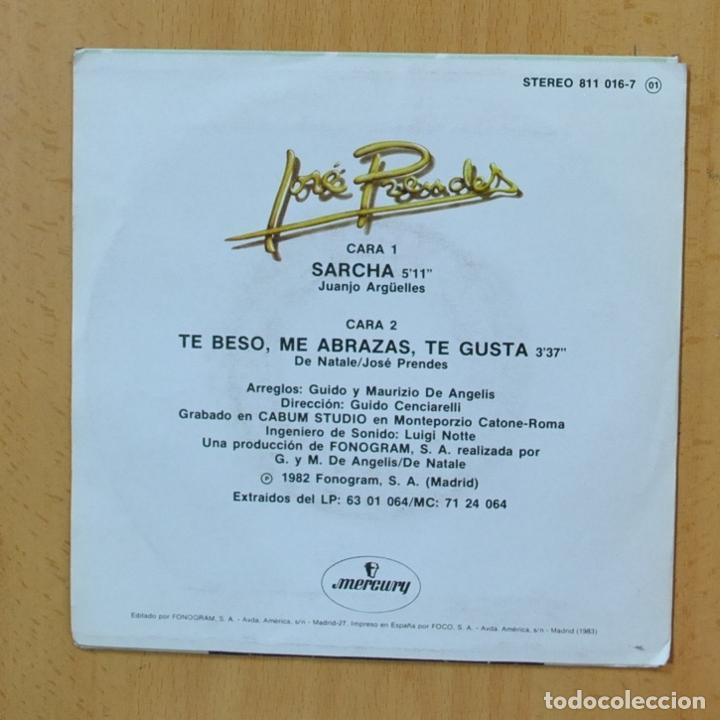 Discos de vinilo: JOSE PRENDES - SARCHA - SINGLE - Foto 2