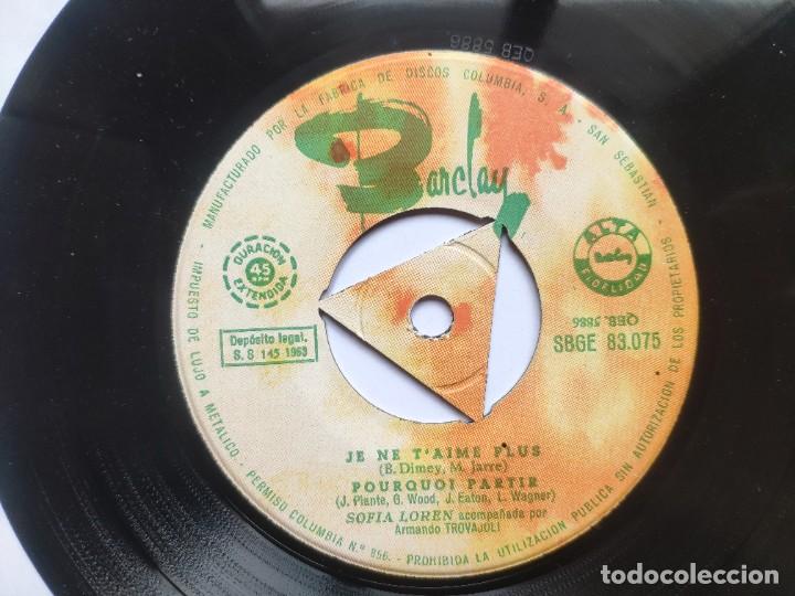 Discos de vinilo: SOFIA LOREN - EP Spain PS - JE NE T AIME PLUS - Foto 3