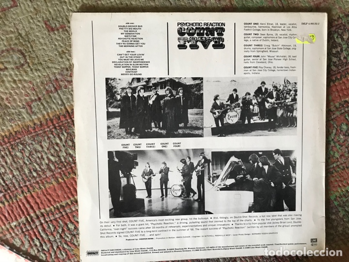 Discos de vinilo: Count Five. Psychotic reaction. Vinilo blanco. - Foto 2