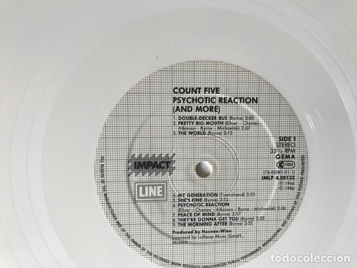 Discos de vinilo: Count Five. Psychotic reaction. Vinilo blanco. - Foto 4