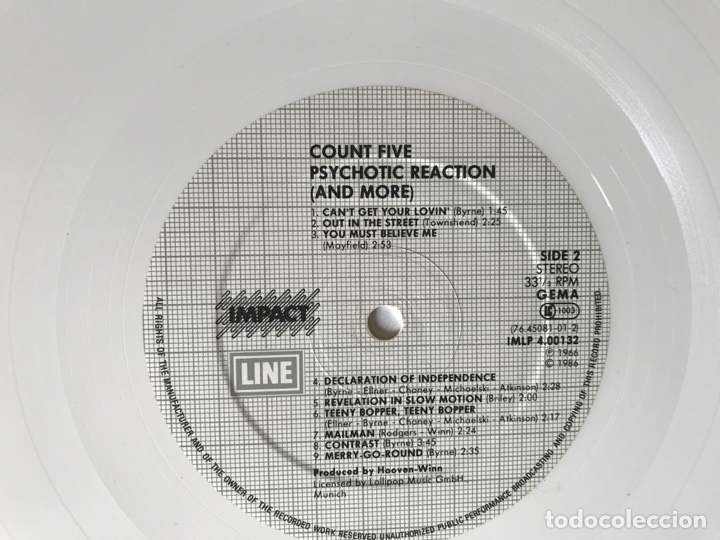 Discos de vinilo: Count Five. Psychotic reaction. Vinilo blanco. - Foto 6