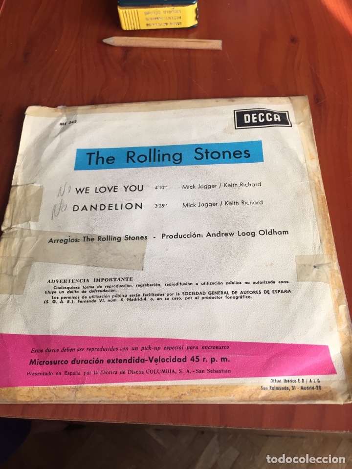 Discos de vinilo: Disco rolling stone we love you dandelion - Foto 4
