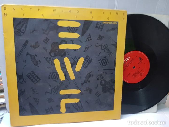 Discos de vinilo: MAXI SINGLE-EARTH WIND & FIRE- HERITAGE- en funda original 1989 - Foto 1