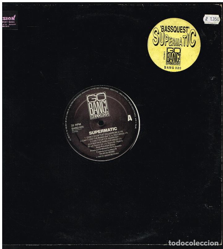 Discos de vinilo: SUPERMATIC - BASSQUEST - MAXI SINGLE 1992 - ED. HOLANDA - Foto 1