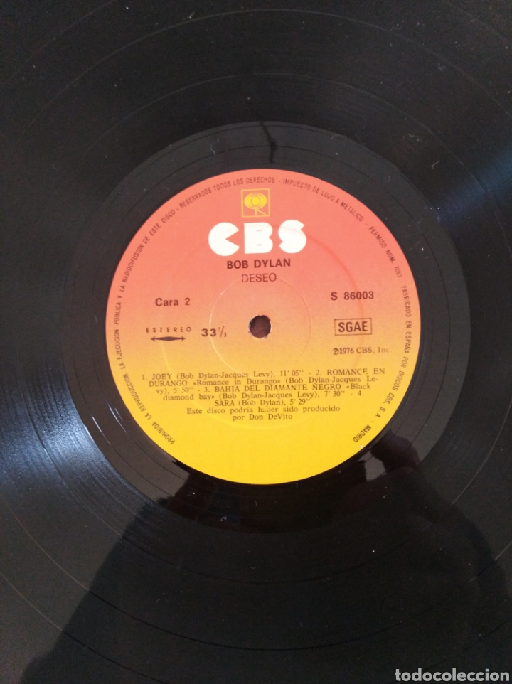 Discos de vinilo: Disco de BOB DYLAN. Desire - Foto 3