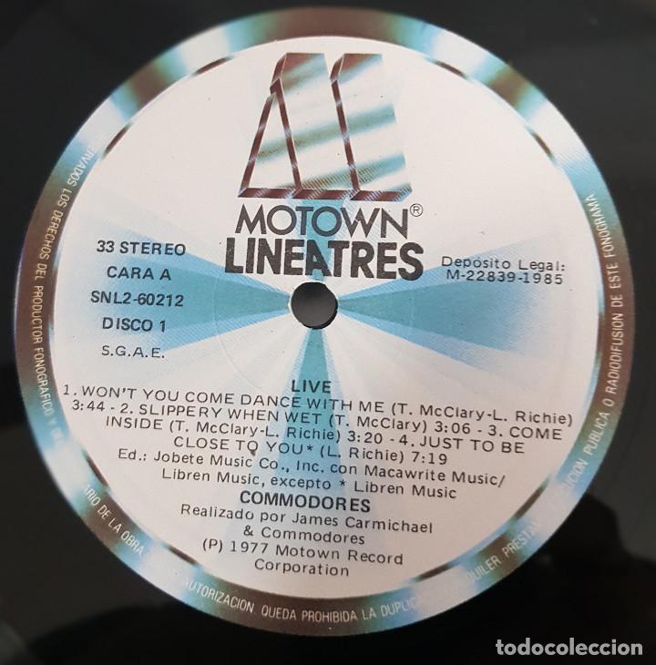 Discos de vinilo: COMMODORES LIVE - Foto 3