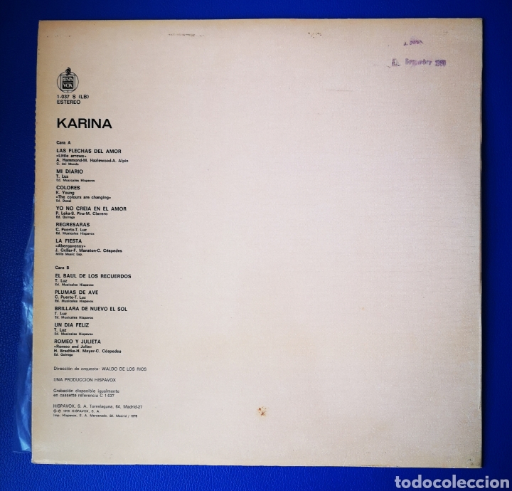 Discos de vinilo: KARINA - EXITOS - LP - Foto 2