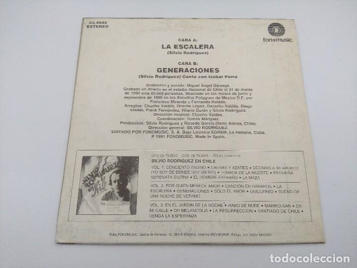 Discos de vinilo: SILVIO RODRIGUEZ EN CHILE/LA ESCALERA/SINGLE. - Foto 3