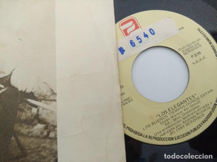 Discos de vinilo: LOS ELEGANTES/LOS BUENOS TIEMPOS DONDE ESTAN/SINGLE. - Foto 2