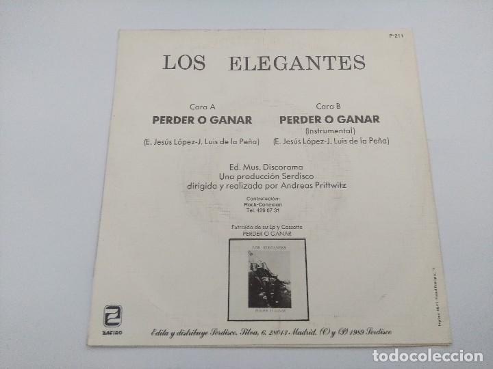Discos de vinilo: LOS ELEGANTES/PERDER O GANAR/SINGLE PROMOCIONAL. - Foto 3