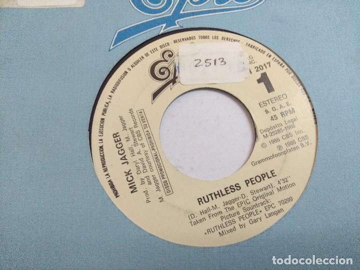 Discos de vinilo: MICK JAGGER/RUTHLESS PEOPLE/SINGLE PROMOCIONAL. - Foto 2