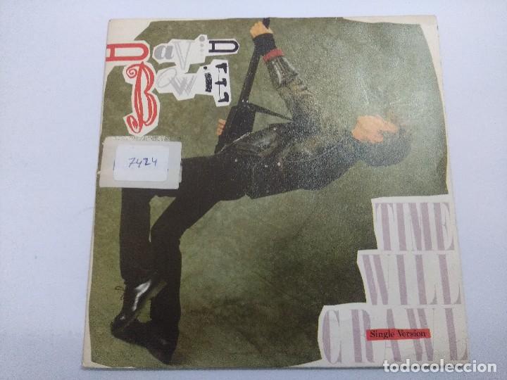 Discos de vinilo: DAVID BOWIE/TIME WILL CRAWL/SINGLE PROMOCIONAL. - Foto 1