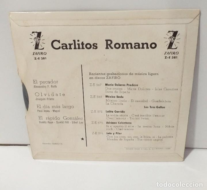 Discos de vinilo: CARLITOS ROMANO EL PECADOR 1963 - Foto 2
