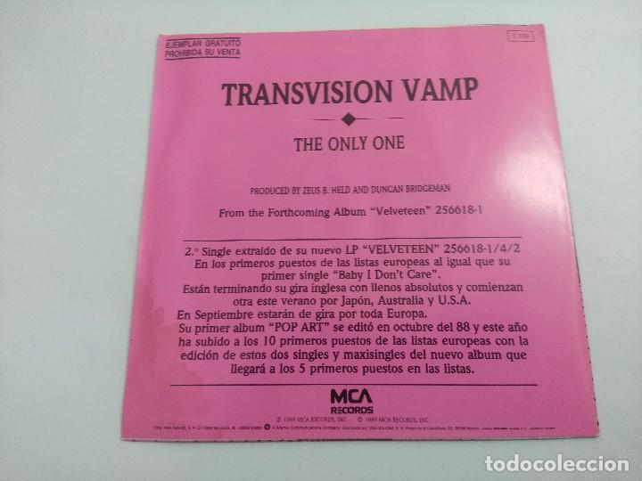 Discos de vinilo: TRANSVISION VAMP/THE ONLY ONE/SINGLE PROMOCIONAL. - Foto 3