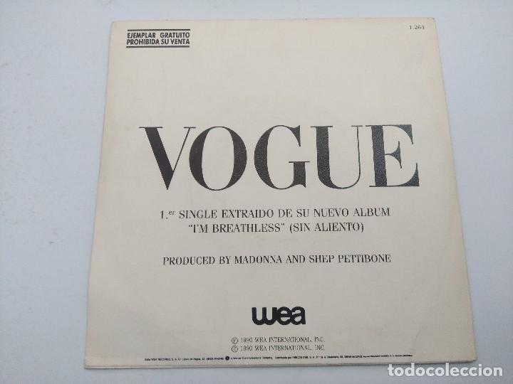 Discos de vinilo: MADONNA/VOGUE/SINGLE PROMOCIONAL. - Foto 3