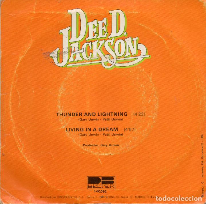 Discos de vinilo: DEE D.JACKSON - THUNDER AND LIGHTNING - (RAYOS Y RELAMPAGOS) - SINGLE - Foto 2