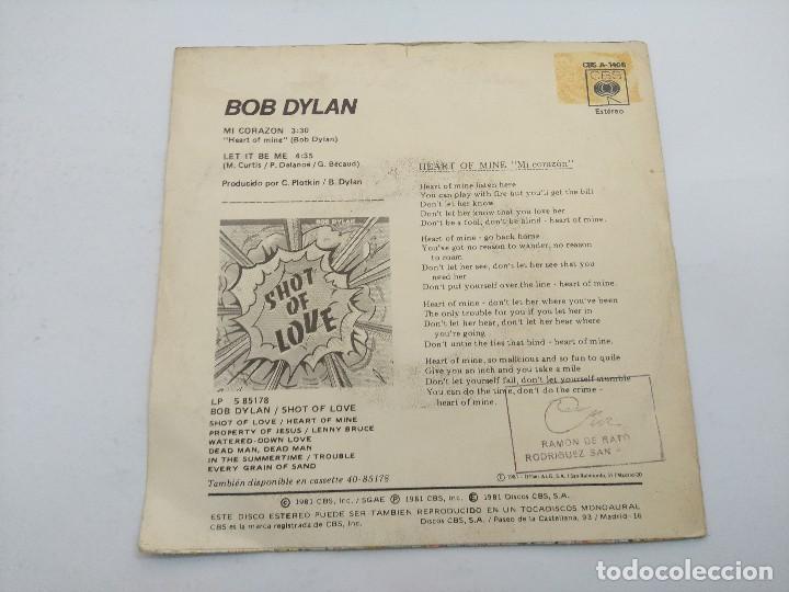 Discos de vinilo: BOB DYLAN/MI CORAZON/SINGLE. - Foto 3