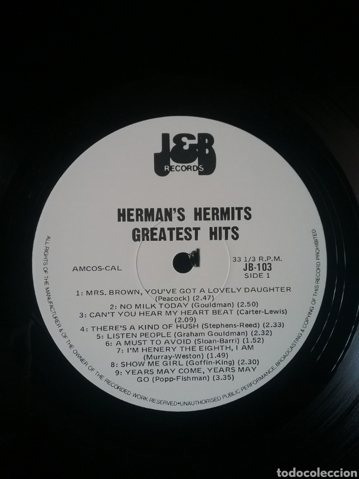 Discos de vinilo: HERMANS HERMITS U.K. 60s J&B Records - Foto 3