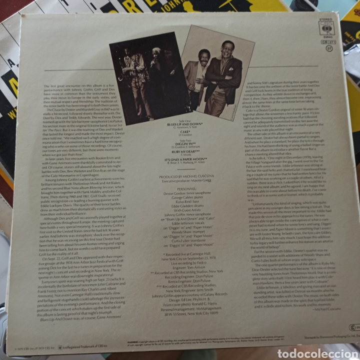 Discos de vinilo: Dexter Gordon - Great Encounters (CBS, UK, 1979) - Foto 2