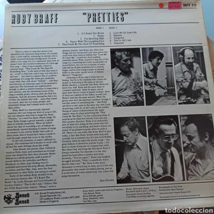 Discos de vinilo: Ruby Braff - Pretties (Sonet, UK, 1978) - Foto 2